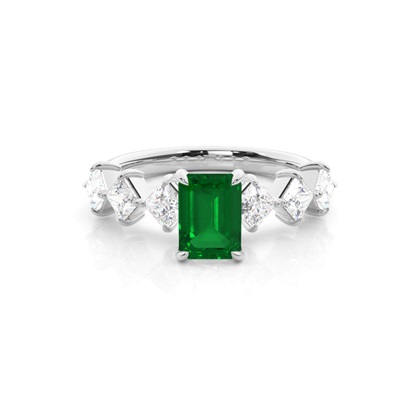 Prong Set Emerald Engagement Ring