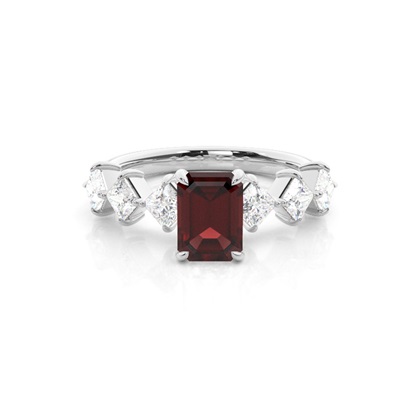 Prong Set Garnet Engagement Ring