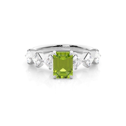 Prong Set Peridot Engagement Ring