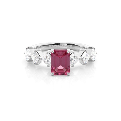 Prong Set Pink Tourmaline Engagement Ring