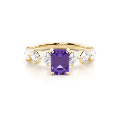Prong Set Amethyst Engagement Ring