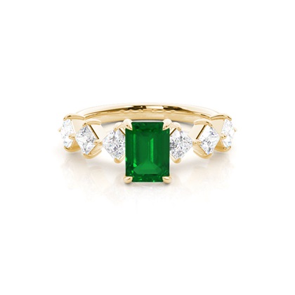 Prong Set Emerald Engagement Ring