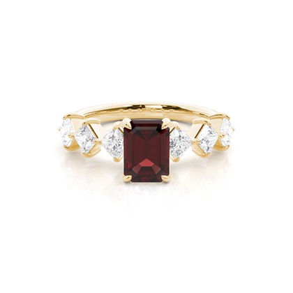 Prong Set Garnet Engagement Ring