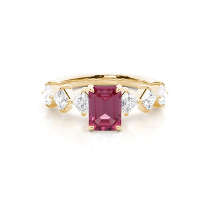 Prong Set Pink Tourmaline Engagement Ring