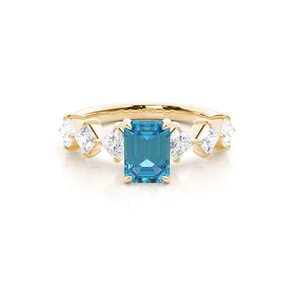 Prong Set Blue Topaz Engagement Ring