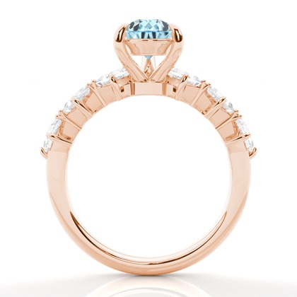 Krappenbesetzter Aquamarin-Verlobungsring