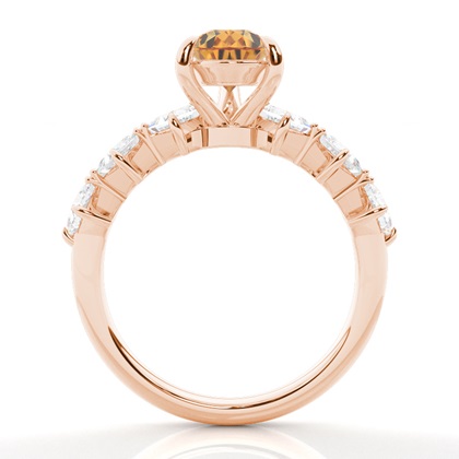 Krappenbesetzter Citrin-Verlobungsring