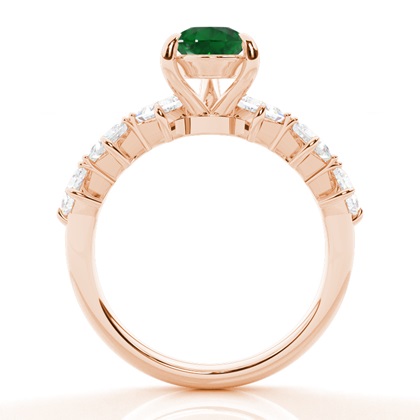 Krappenbesetzter Smaragd-Verlobungsring