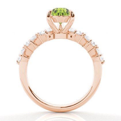 Krappenbesetzter Peridot-Verlobungsring