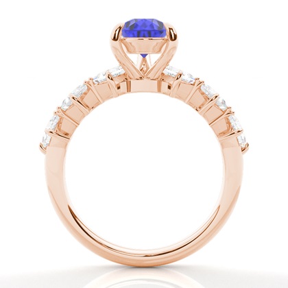 Prong Set Tansanit-Verlobungsring