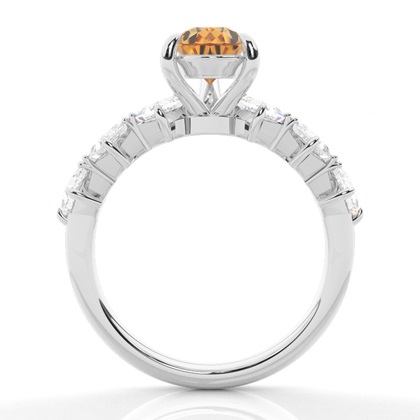 Krappenbesetzter Citrin-Verlobungsring