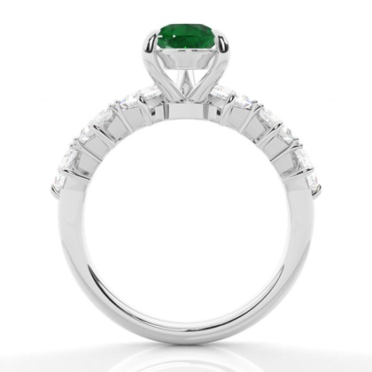 Krappenbesetzter Smaragd-Verlobungsring