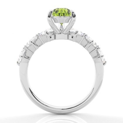 Krappenbesetzter Peridot-Verlobungsring