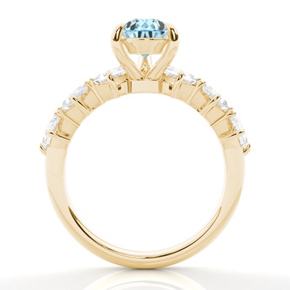 Krappenbesetzter Aquamarin-Verlobungsring