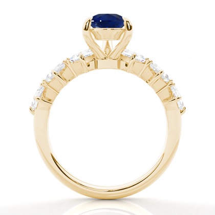 Verlobungsring mit blauem Saphir in Krappenfassung