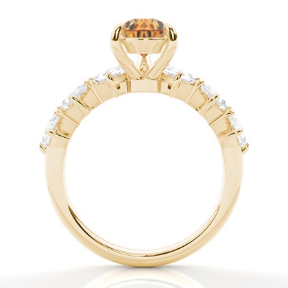 Krappenbesetzter Citrin-Verlobungsring