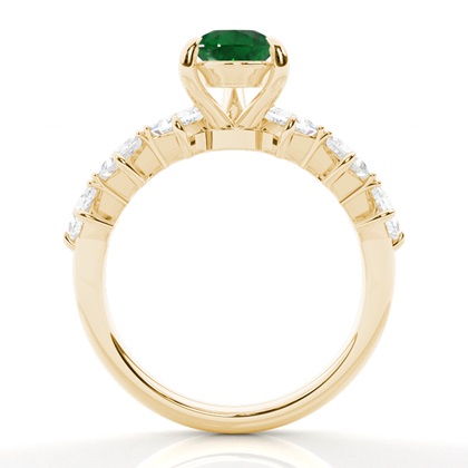 Krappenbesetzter Smaragd-Verlobungsring