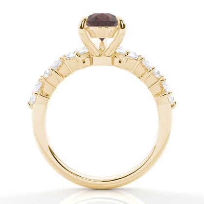 Granat-Verlobungsring in Krappenfassung