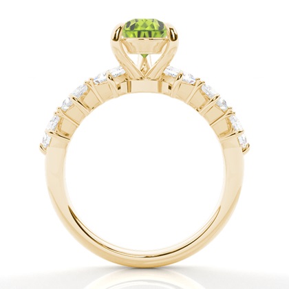 Krappenbesetzter Peridot-Verlobungsring