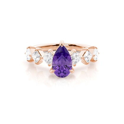Prong Set Amethyst Engagement Ring