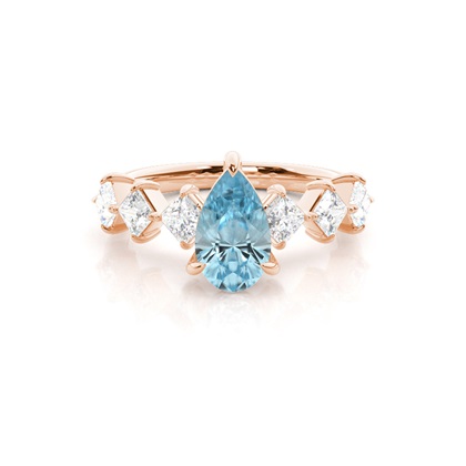 Prong Set Aqamarine Engagement Ring