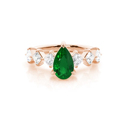 Prong Set Emerald Engagement Ring