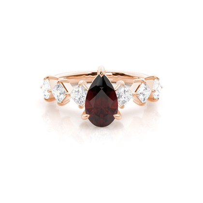 Prong Set Garnet Engagement Ring