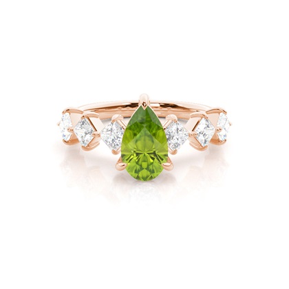 Prong Set Peridot Engagement Ring