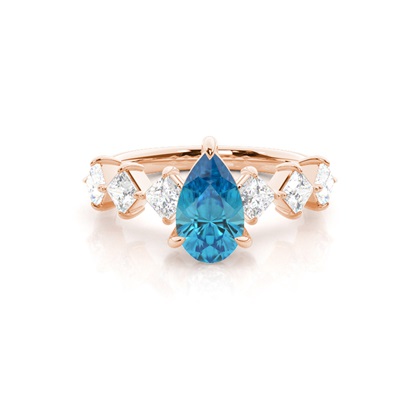 Prong Set Blue Topaz Engagement Ring