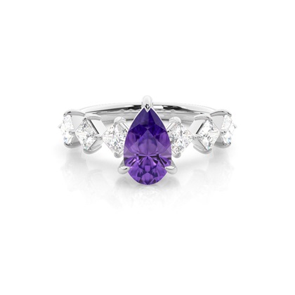 Prong Set Amethyst Engagement Ring
