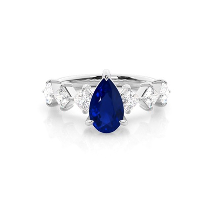 Prong Set Blue Sapphire Engagement Ring