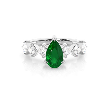 Prong Set Emerald Engagement Ring