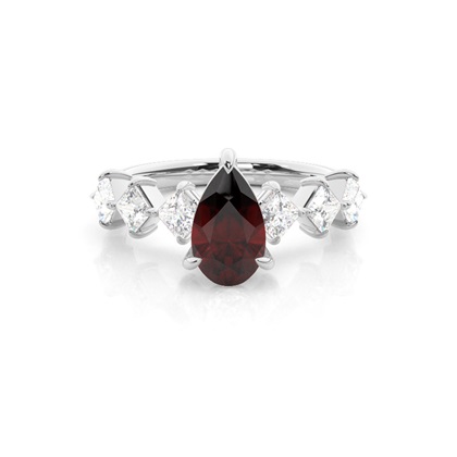 Prong Set Garnet Engagement Ring