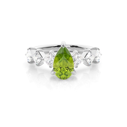 Prong Set Peridot Engagement Ring
