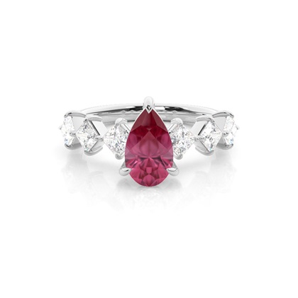 Prong Set Pink Tourmaline Engagement Ring