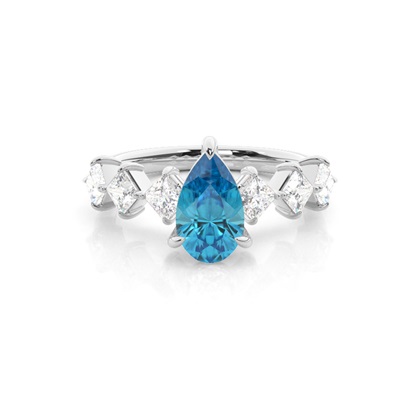 Prong Set Blue Topaz Engagement Ring