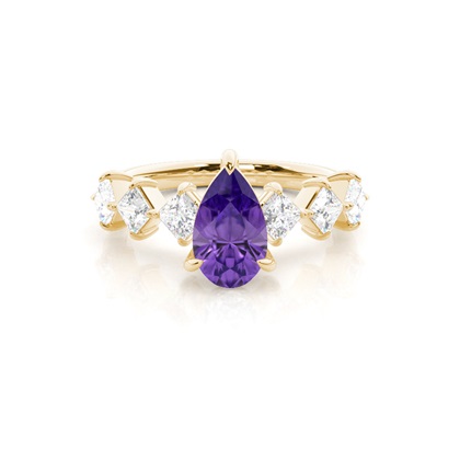 Prong Set Amethyst Engagement Ring