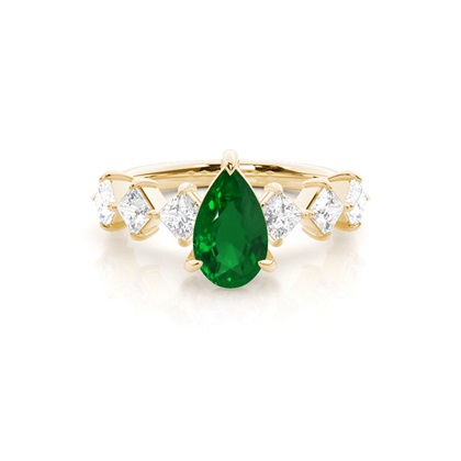Prong Set Emerald Engagement Ring