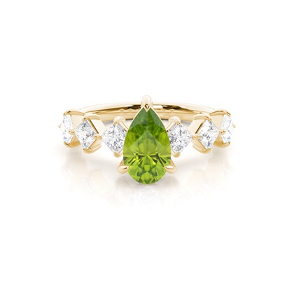 Prong Set Peridot Engagement Ring