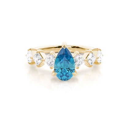 Prong Set Blue Topaz Engagement Ring