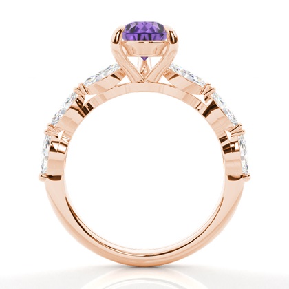 Krappenbesetzter Amethyst-Verlobungsring