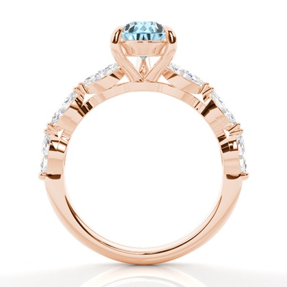 Krappenbesetzter Aquamarin-Verlobungsring