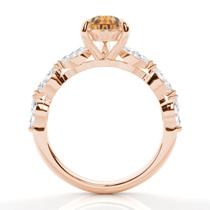 Krappenbesetzter Citrin-Verlobungsring