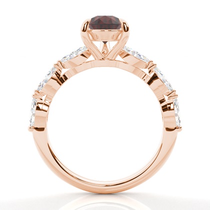 Granat-Verlobungsring in Krappenfassung