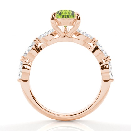 Krappenbesetzter Peridot-Verlobungsring