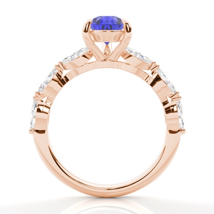 Prong Set Tansanit-Verlobungsring