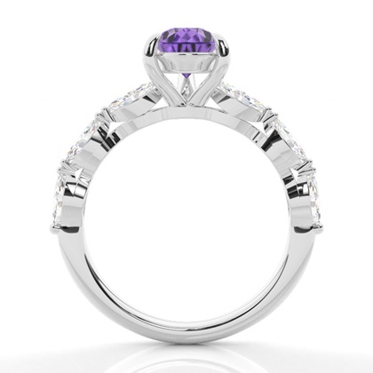 Krappenbesetzter Amethyst-Verlobungsring