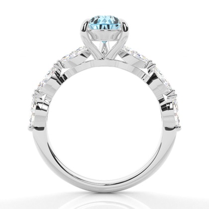 Krappenbesetzter Aquamarin-Verlobungsring