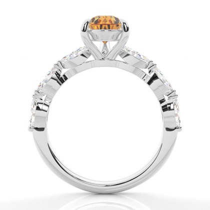 Krappenbesetzter Citrin-Verlobungsring