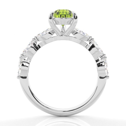 Krappenbesetzter Peridot-Verlobungsring